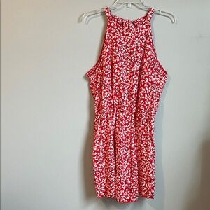 SHEIN Red Floral Romper